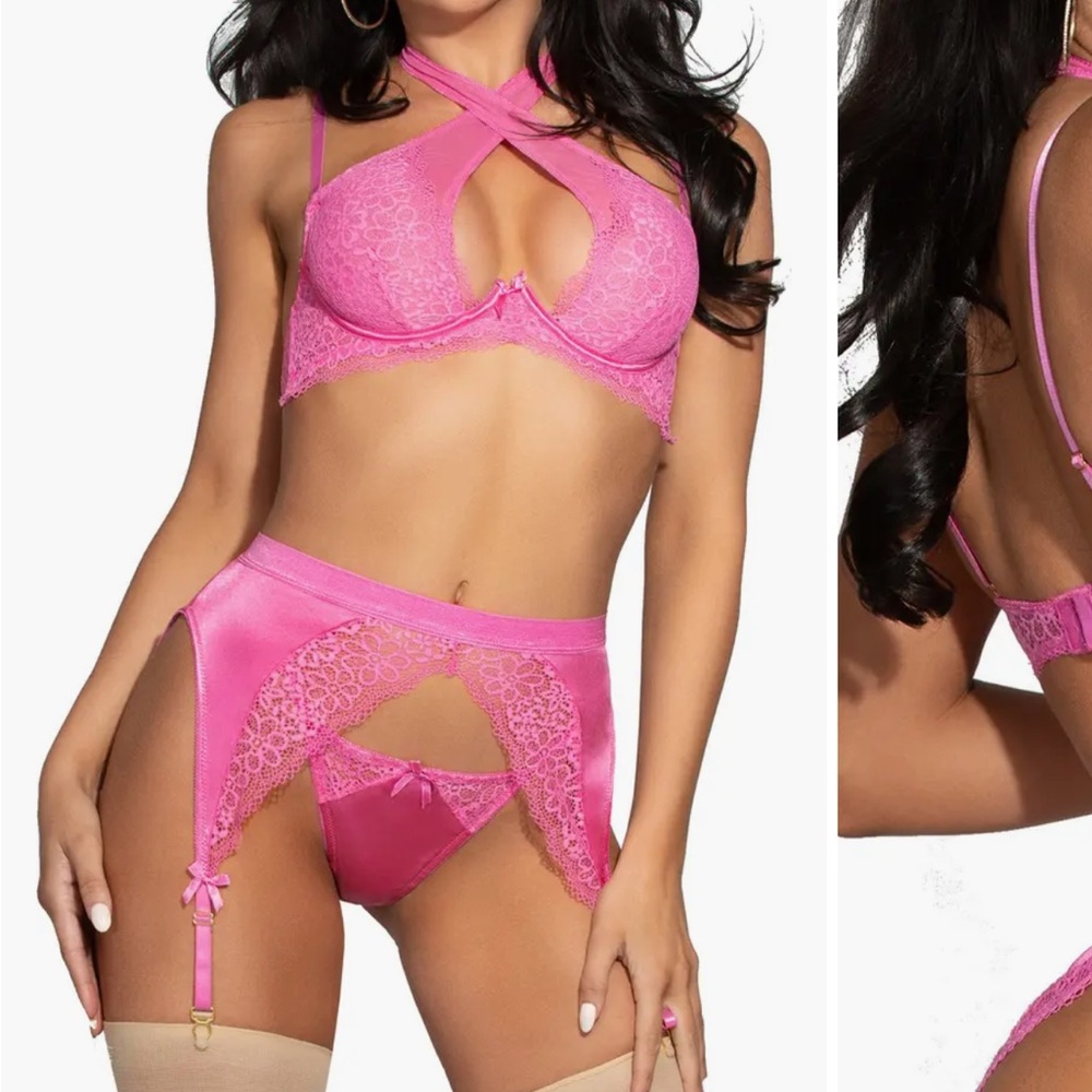 *NEW* Pink 3 piece lingerie set